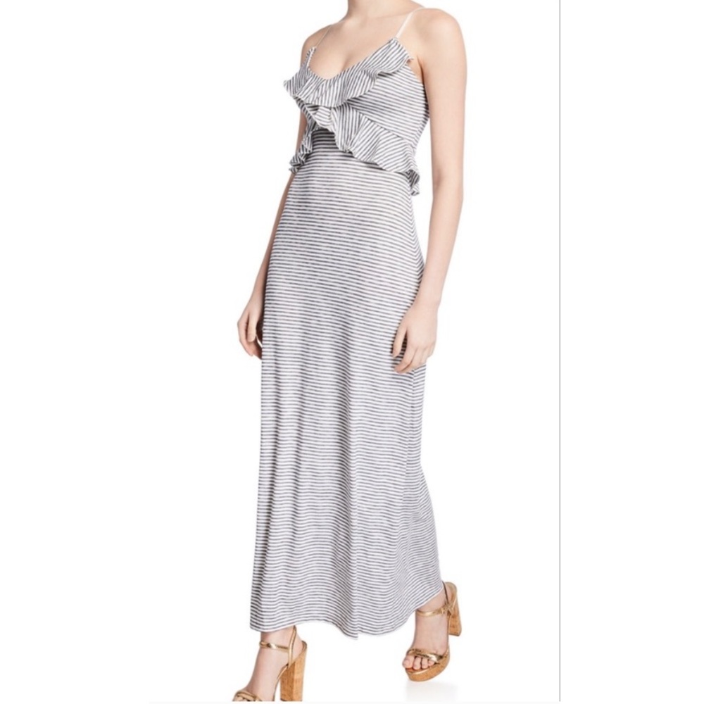 MaxStudio Striped ruffle maxi cami dress size: Medium